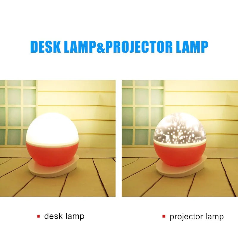 Rotating Night Light Projector Lamp Starry Sky Star Unicorn Children Kids Baby Sleep Romantic Led Projection Lamp USB/AA Battery