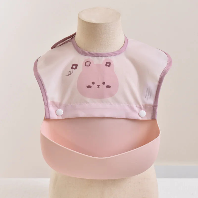 Baby food bib Baby waterproof bib three-dimensional detachable food food Silicone pocket Child child saliva pocket