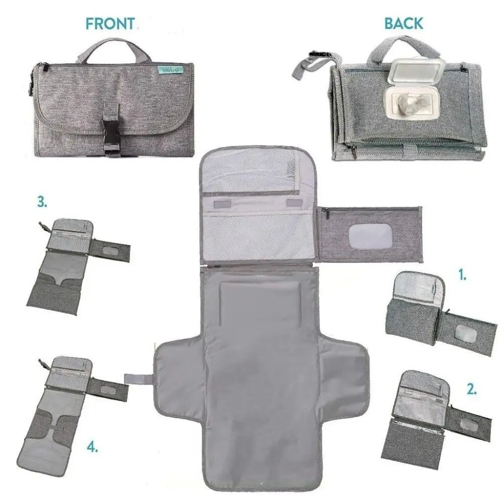 Solid Color Baby Changing Pad Oxford cloth 3 in 1 Foldable Diaper Bag Multifunctional Waterproof Newborn Travel Changing Station