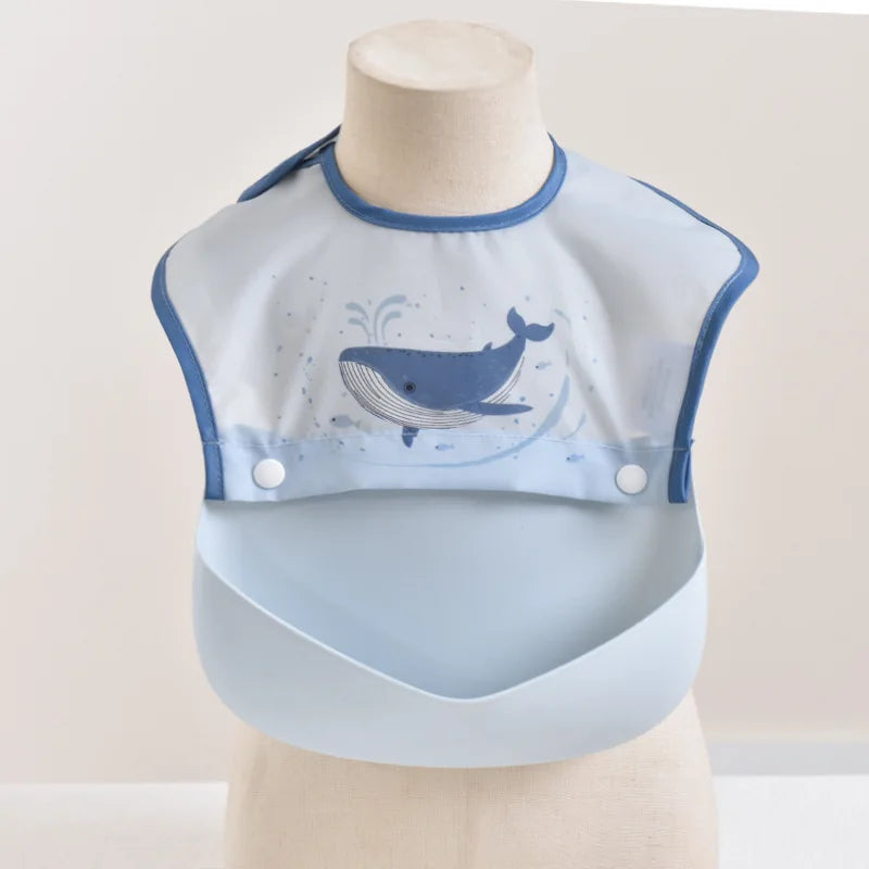 Baby food bib Baby waterproof bib three-dimensional detachable food food Silicone pocket Child child saliva pocket